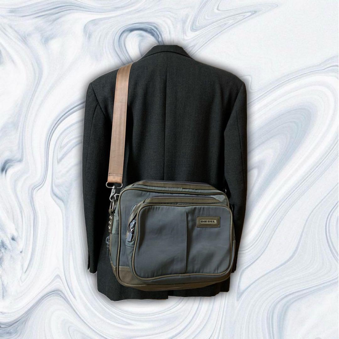 Diesel メッセンジャーバッグ グランジ パンク ロック y2k 00s Y2K パンク 黒 スタッズ バッグ ロック系 ハンド グランジ