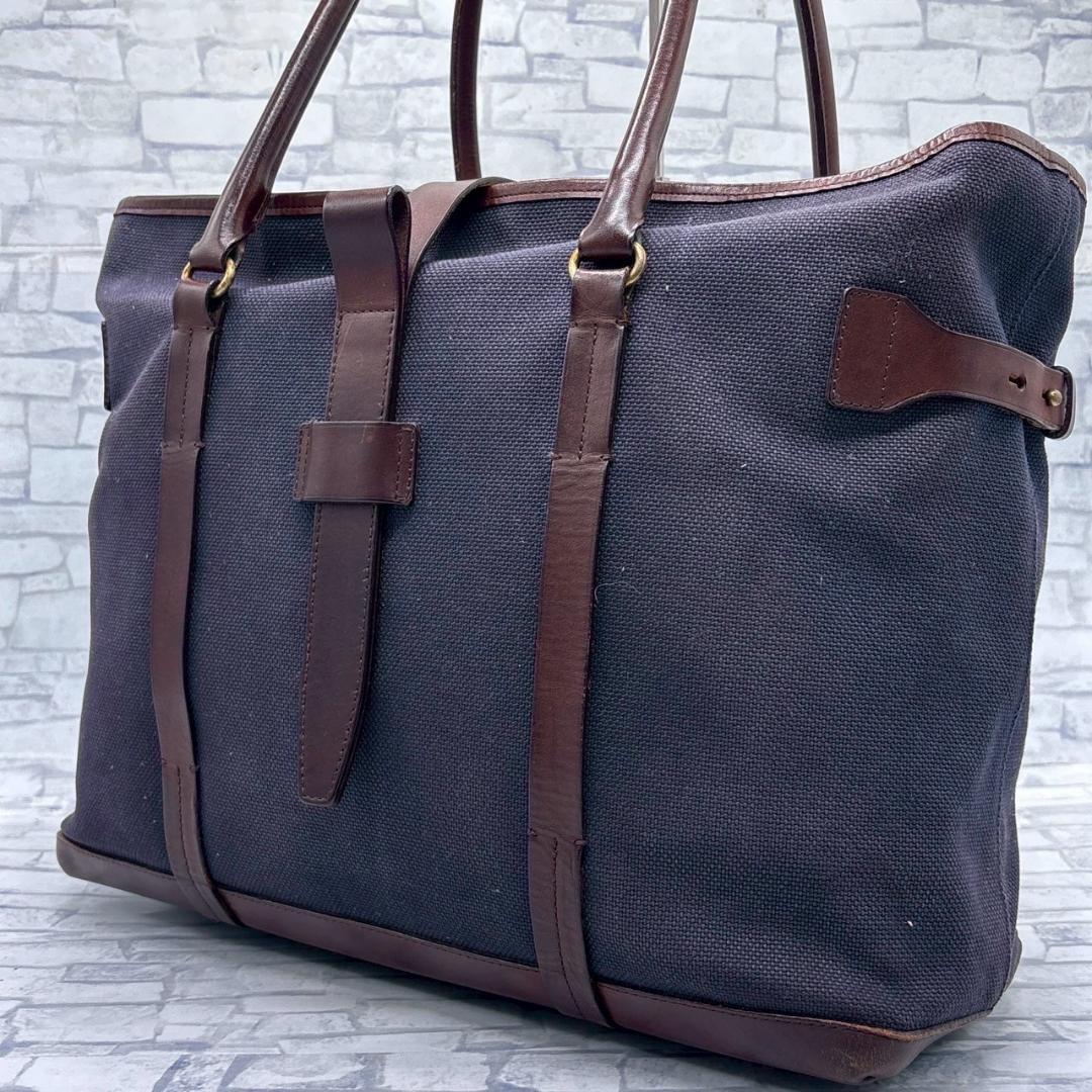 土屋鞄 キャンバス レザートートバッグ ショルダー可能 A4 PC収納可能