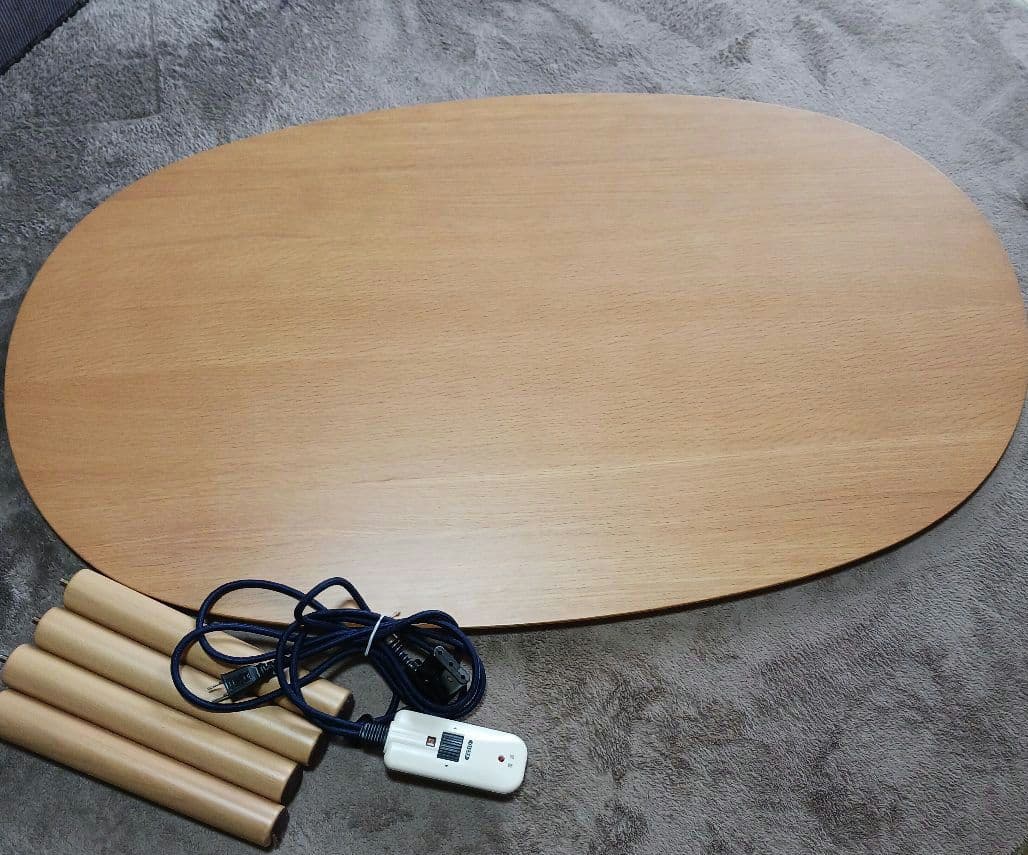 無印良品　楕円形木目調こたつ 電源コード・リモコン付き