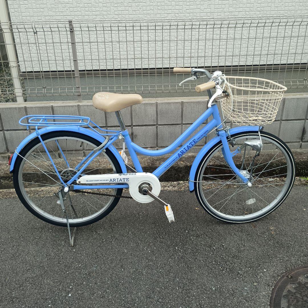【手渡し限定】ARIATE 青色 子供用自転車 前カゴ付き　22インチ 子供自転車用スチール 前かご フロントバスケット 取り付けネジセット