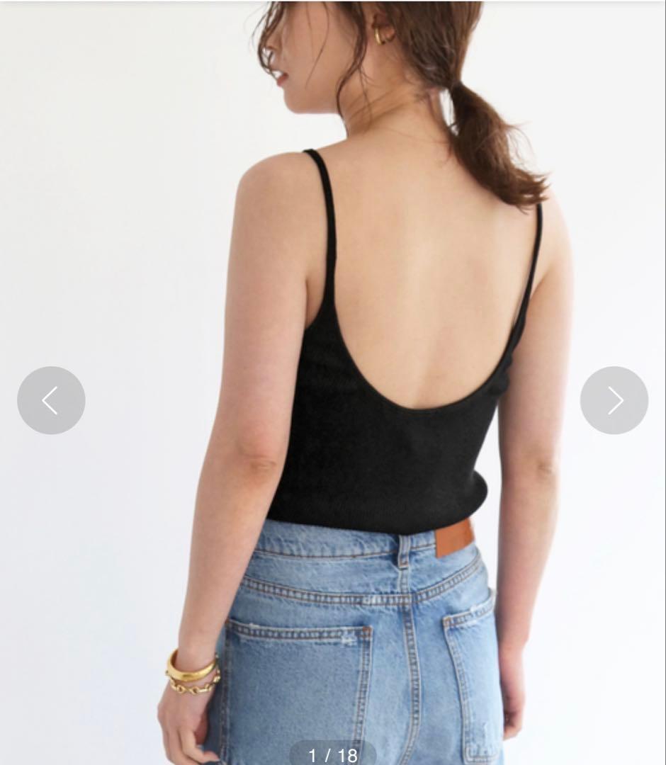 【新品】Deuxieme Classe 定番リブキャミソール 黒 綿100% CLEA キャミソール 「全23色」ダブルストラップ スクエア リブ