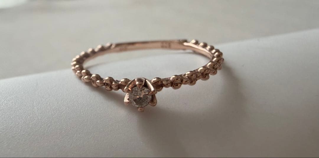 K10PGダイヤモンドリング ダイヤ0.05ct 12-13号